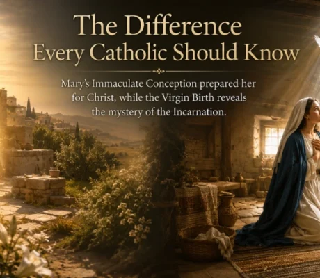 Historically accurate split-scene illustrating the immaculate conception vs virgin birth, with Saint Anne, the Virgin Mary, and the Annunciation in first-century Judea.