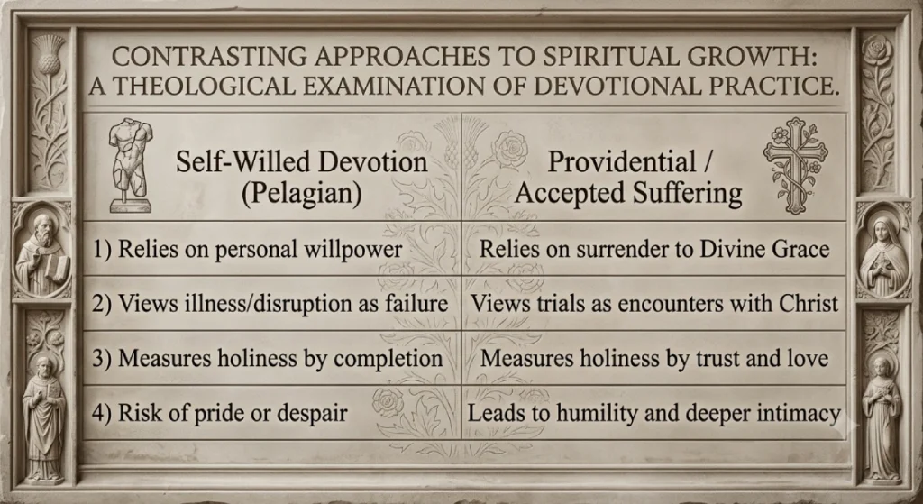 Engraved stone plaque outlining the four dimensions of Lenten devotional practices during suffering and accepting Divine Grace.